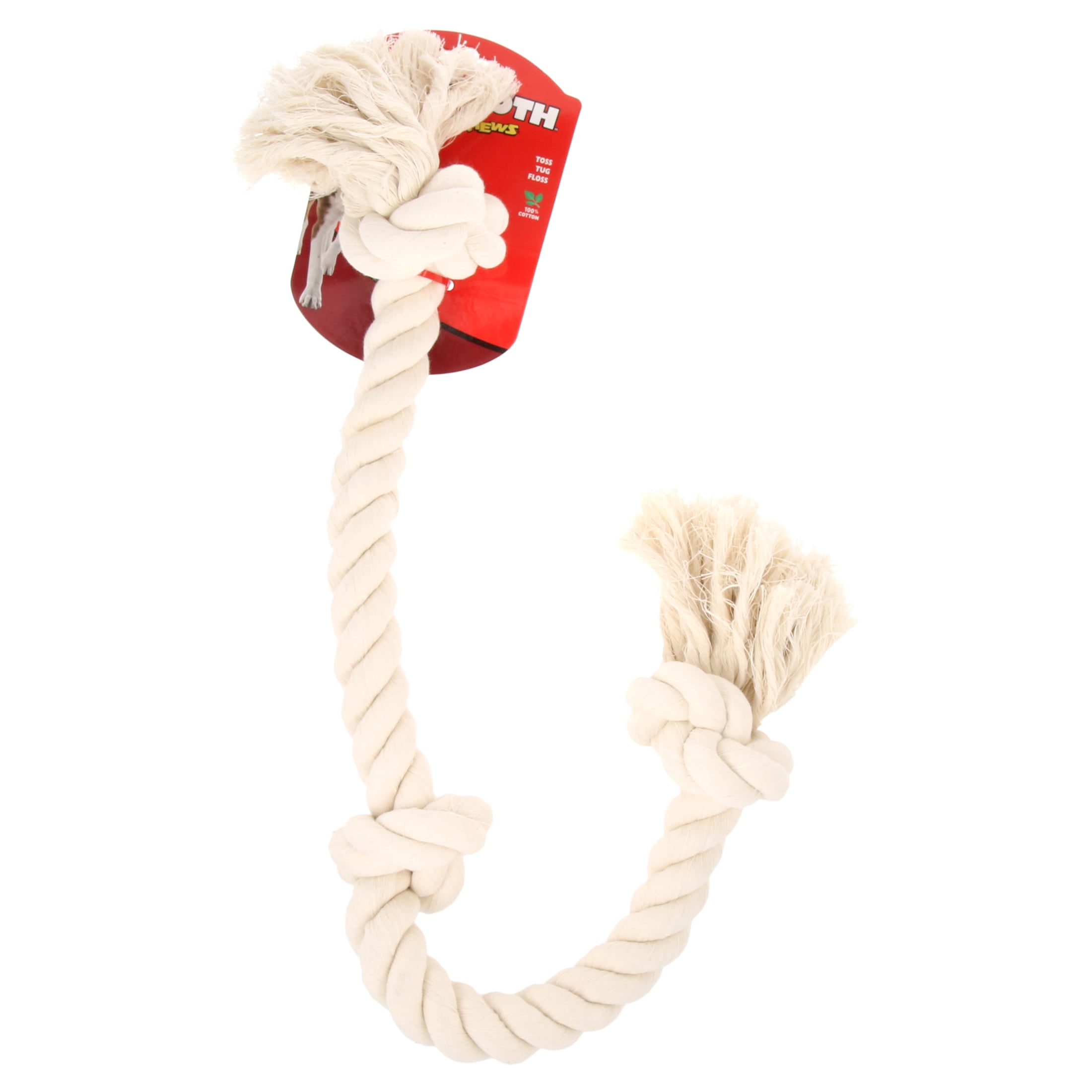 Mammoth Flossy Chews 3 Knot Rope Tug Dog Toy, Ships in Assorted