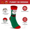 thumbnail image 2 of Funny Christmas Socks for Men Women Teens Boys - I Do It For The Ho's Holiday Novelty Fun Crew Funky Cute Crazy Silly 3D Hat and Beard Socks - Secret Santa Xmas Christmas Gifts Idea Stocking Stuffer, 2 of 5