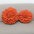thumbnail image 3 of Fennco Styles 3D Petals Flower Filled Decorative Throw Pillow 16" Round - Terracotta Floral Felt Accent Pillow for Couch, Bedroom, Living Room, Office, Holiday Décor, and Housewarming, Birthday Gift, 3 of 4