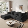 thumbnail image 5 of Sdorens 120" Modular Sectional Sofa,Comfy Cloud Couch with Movable Ottoman Deep Seat Chenille L Shaped Modular Sofa,Sectional Couches for Living Room,Bedroom and Apartment,Grey, 5 of 16