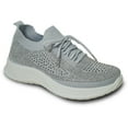 thumbnail image 1 of kozi Femmes Espadrilles Mode Confortables à Talon Compensé à Enfiler Mocassin YQ3260 avec Semelle Intérieure Amovible Argent, 1 of 8