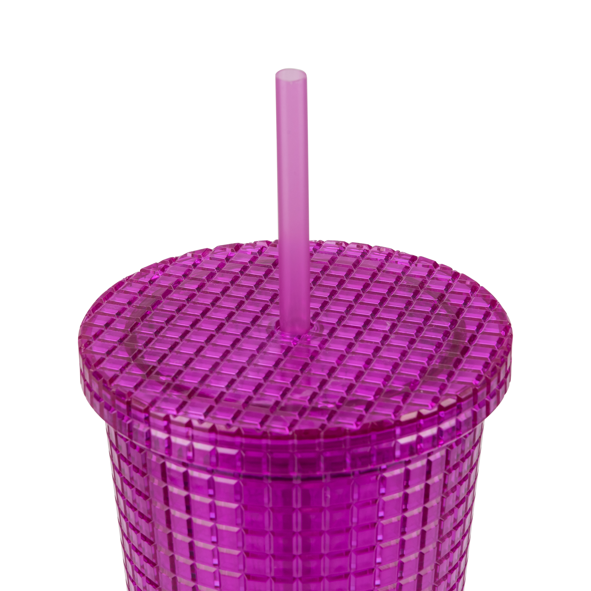 Cool Gear 3-Pack 23 oz Jem Chiller with Reusable Straw | Dishwasher Safe, Spillproof, Double-Wall Insulated Travel Tumbler | Trendy, Textured Design - Plum Pack