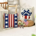 thumbnail image 5 of 4th of July Patriotic Decorative Throw Pillow Covers 18 x 18 Set of 4, America USA Freedom Paw Print Outdoor Pillowcase, American Blue Red White Stripes Stars Cushion Case Home Decor, 5 of 5