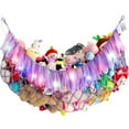 thumbnail image 1 of Janrevotw Hamac de Rangement pour Jouets, Filet Mural en Peluche Tissé avec Pompons pour Chambre d'Enfant, 1 of 6