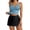 Blue, variant on Women's Tankini Swimsuits - Tummy Control Twist Front Cutout Swim Dress with Shorts Bottom Swimwear
