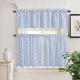 thumbnail image 2 of 3 Piece Kitchen Curtains and Valances Set Blue Floral Boho Cafe Curtains 36 Inch Length Retro Ethnic Tribe Abstract Art Valance & Tier Curtain for Living Room Bedroom Small Window 54"x18"+27"x36"*2, 2 of 6