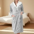 thumbnail image 2 of Women Robes Women's Fleece Plush Robe Long Warm Plush Bathrobe Loungewear Jacket Printed Comfort Robe Woman Flannel Pajamas, 2 of 5