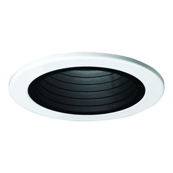 Cooper Lighting RE-4001BB 4 in. Recessed Lighting Plastic Step Baffle with White Trim Ring - Black