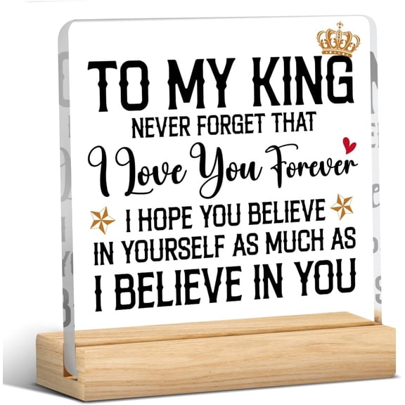 Valentine's Day Acrylic Stand - 4x4 inch Romantic Decor for Couples, Anniversary Gift for Him/Her