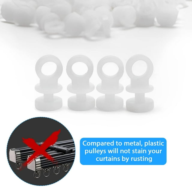 Maytalsory 100pcs/set Plastic Curtain Track Hooks Easy Installation Strong And Sturdy For Any Application 1Set