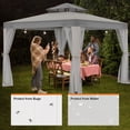 thumbnail image 4 of 10'x10'  Patio Gazebo Tent Outdoor Canopy Shelter w/ Mosquito Netting & 2-Tiered Vented Top  for Garden, Backyard Deck And Lawns, 4 of 6