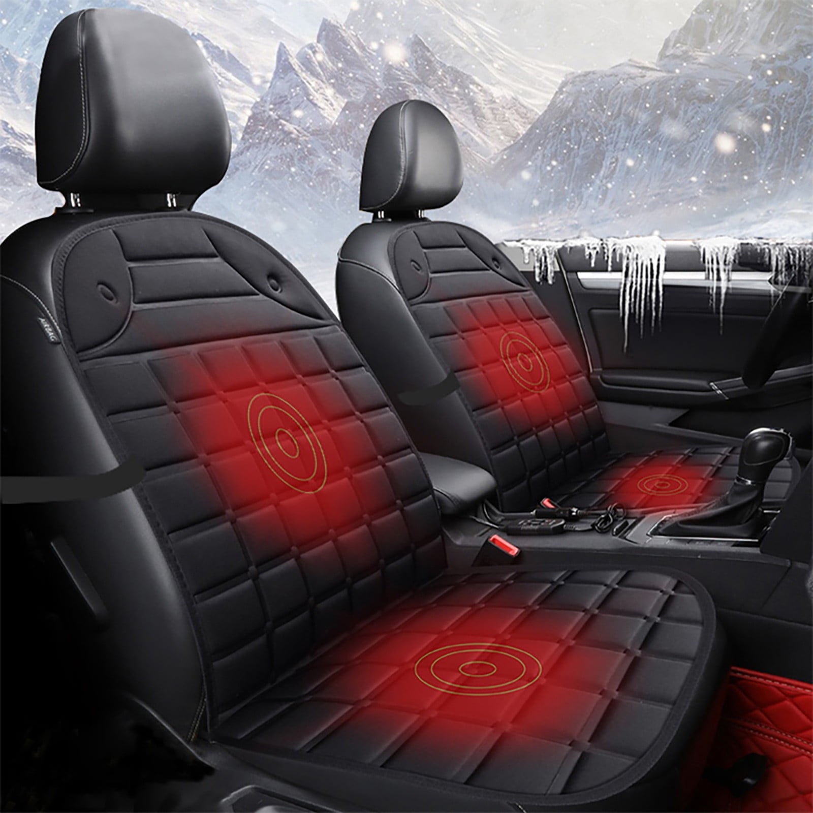 AutoLoc Power Accessories AUTHR2000 Carbon Fiber Heated Seat Kit with  Switch and Plug-and-Play Harness1 Seats