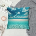 thumbnail image 2 of Orinice  Tropical Throw Pillow Cushion Cover, Paradise Ocean Dreamy Sea Vacation Serene Summer Exotic Relax Summer Picture, Decorative Square Accent Pillow Case,  White, 2 of 5