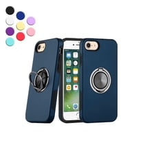 Entronix Heavy Duty Ring Case Designed for iPhone 8, Shockproof Slim Fit Kickstand, Navy