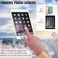 thumbnail image 3 of Women's Winter Touchscreen Gloves Warm Fleece Lined Knit Gloves Elastic Cuff Winter Texting Gloves - Pink + beige, 3 of 5
