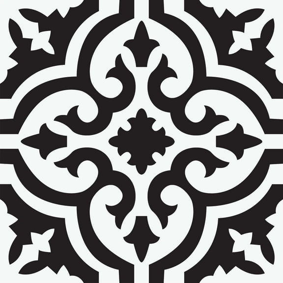 FloorPops! Parma Black 12-in x 12-in Peel & Stick Vinyl Floor Tiles 10 Tiles/10 sq.ft