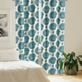 thumbnail image 2 of Ambesonne Oriental Window Curtains, Lilies in Paisley Pattern, Each 28" W x 95" L, Dark Teal Ivory, 2 of 4