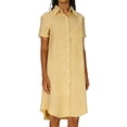 thumbnail image 2 of Nmnitkp Womens Dresses Linen Blend Button Down Shirt Dress, Loose Fit Short Sleeve Solid Color Midi Dress for Casual Summer Dresses for Women Daily Wear & Vacation Yellow,S, 2 of 8