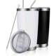 thumbnail image 1 of 2PCS Vaso Térmico Doble Pared de Acero Inoxidable 304, Taza Termica Frio y Caliente, Termo Infusor de Vacío Doble con Tapa y Pajita, Cepillo de Limpieza (Negro + Blanco), 1 of 4