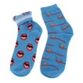 thumbnail image 2 of Mujer Hombre Novedad Tubo Calcetines coloridos Calcetines de tripución Causal Calcetines suaves a media pierna Azul Sunnimix Novedad calcetines, 2 of 8
