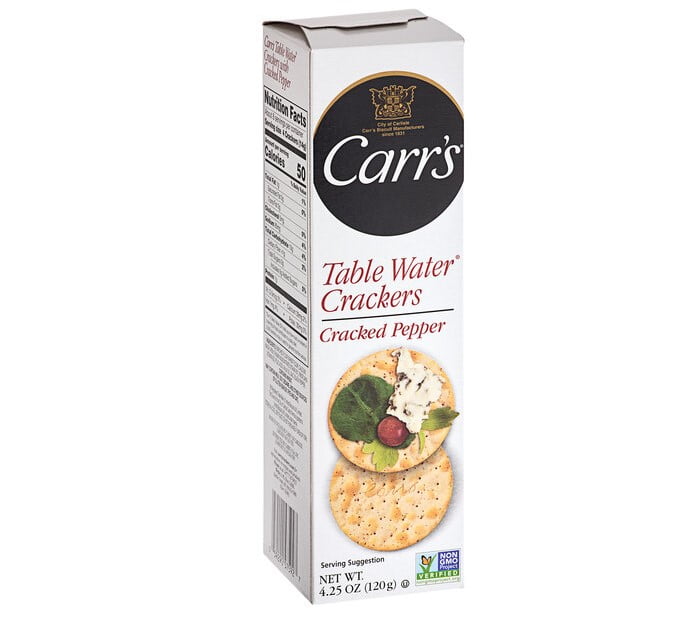 Carr's Table Water Crackers, Cracked Pepper, 4.25Ounce Boxes (Pack of
