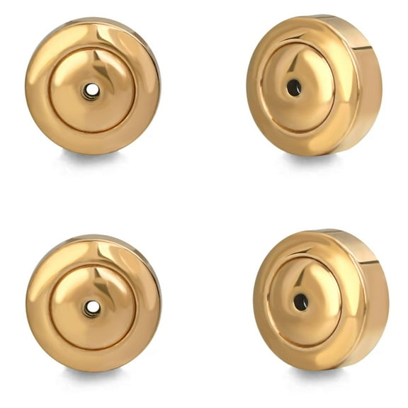Secure Your Earrings with JIACHARMED Disc Earring Backs - Set of 4 Large 18K Gold Pierced Earring Replacements for Heavy Earrings, Studs, and Diamonds - Durable and Elegant Design