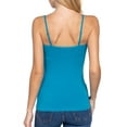 thumbnail image 4 of Juniors Solid Plain Adjustable Spaghetti Strap Layering Cropped Camisole Tank Top (Ocean Turquoise, L), 4 of 4