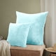 thumbnail image 2 of Funda de almohada EVOLIVE de microvisón suave, piel sintética y terciopelo sintético de repuesto con cierre de cremallera (funda europea de 26 x 26 pulgadas, azul claro), 2 of 5