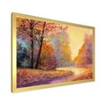 thumbnail image 2 of Designart 'The Autumn Forest Orange Leaves Landscape With Path' Lake House Framed Art Print, 2 of 4