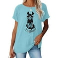 thumbnail image 2 of Women's Giraffe Print Basic Crew Neck T-Shirt Summer Solid Short Sleeve Loose Tops, 2 of 4