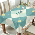 thumbnail image 5 of 60x60 Inch Tablecloth Polyester Square Tablecloth for Home Kitchen Dinner Decor Light Teal Argyle, 5 of 9