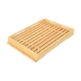 thumbnail image 4 of Esquirla Bread Cutting Board Wood Bread Board Removable Crumb Catcher Bakery Cake Tray Bread Board for Bakery Cafe Shop Parties Dark Color, 4 of 8