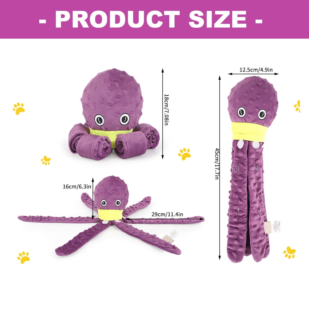 Miiottaa Pet Plush Octopuses Toy Molar Chew Toy Puppies Teething for Teething Cleaning Dog Octopuses Chew Toy Teething