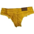 thumbnail image 4 of Alitao Jean Shorts Booty Shorts Ladies Hot Pants Mid Waist Fashion Holiday Beach Shorts Micro Shorts Womens Shorts Yellow XL, 4 of 4