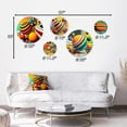 thumbnail image 4 of Designart "Pop Art Colorful Spheres I" Modern Geometric Metal Wall Art Set of 5 Piece, 4 of 5