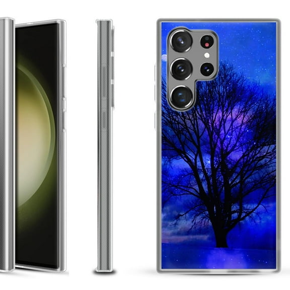 Shockproof Gel Phone Case for Samsung Galaxy S23 Ultra 5G, by OneToughShield ® - Night Tree