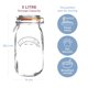 thumbnail image 2 of Frasco redondo de vidrio con tapa abatible Kilner | 3L, 2 of 6