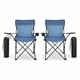 thumbnail image 1 of Sillas Plegables para Camping Pesca Playa y Exteriores Lona Impermebale Porta Vaso Ligera Sillas para Exterior Ergonomica con Estructura de Acero y Funda Transportadora Set de 2 Sillas Azul Grisaceo, 1 of 5