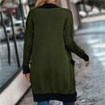 thumbnail image 4 of VISALY Long Cardigans Cardigan with Pockets Fall Cable Knit Cardigan Sweaters Casual Long Sleeve Open Front Loose Outerwear Coats Chunky Cardigan Sweaters Plus Size Cardigan Lightweight Army Green L, 4 of 5