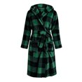 thumbnail image 6 of FDGIU Women's Plush Bathrobe with Hood & Pockets, Long Fluffy Fleece Robe for Women, Cozy Warm Hooded Sleepwear Loungewear, 6 of 7