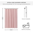thumbnail image 2 of Light Pink Extra Long Waterproof Shower Curtain Liner 71x79 Inches, 2 of 8