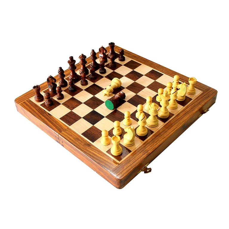 StonKraft Wooden Chess Game Board Set with Magnetic Wood Pieces, 12 X 12  Inch