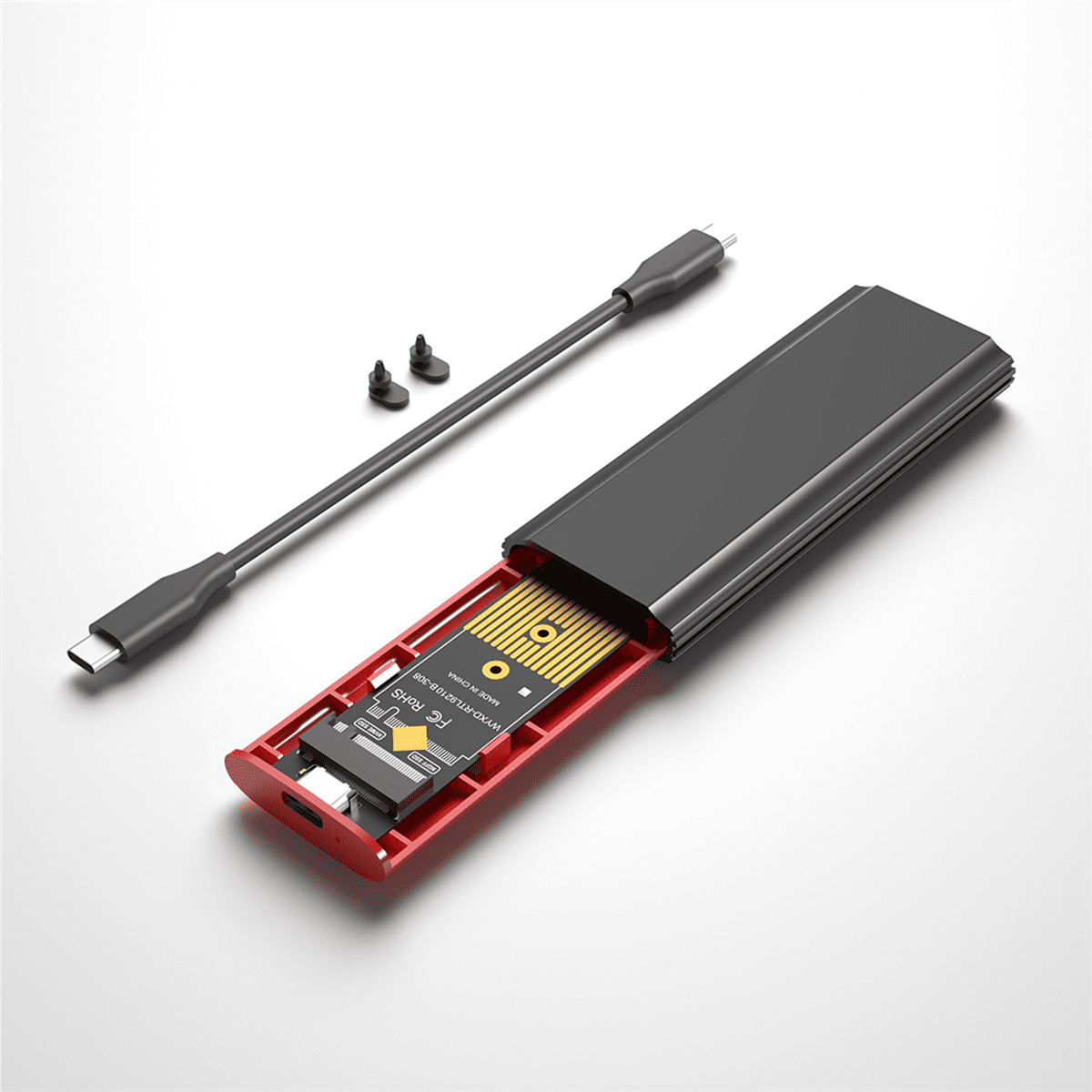 3X M2 SSD NVME Enclosure M.2 to USB 3.1 SSD Box Case for M.2 PCIe NVMe M Key 2230/2242/2260/2280 Tool Free Adapter,Black