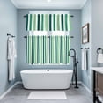 thumbnail image 3 of Dark Green Stripe Kitchen Curtains Sets for Windows 24 Inch Length, Geometric White Vertical Striped Rod Pocket Window Treatments Tier Curtains and Valances Set for Bedroom/Bathroom, 3 of 8