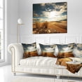 thumbnail image 2 of Designart Prairie under Heavy Clouds - Landscape Printed Throw Pillow - 16x16, 2 of 4