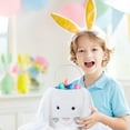 thumbnail image 4 of Moocorvic Easter Bunny Basket Plush Easter Egg Hunting Buckets with Long Ear Tote Gift Bags for Boys Girls 13Inches,Large，White, 4 of 7