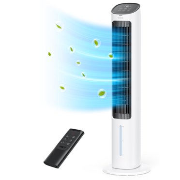 Dreo Evaporative Air Cooler - 40" Bladeless Tower Fan With Ice Packs, Remote, 80° Oscillation