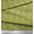 thumbnail image 3 of Soimoi Green Cotton Cambric Fabric Artistic Floral Print Sewing Fabric Yard 42 Inch Wide, 3 of 3