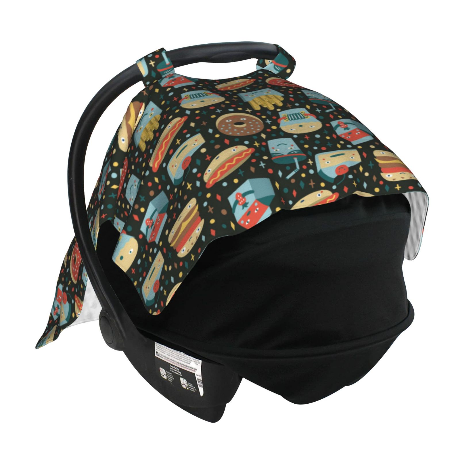 Car Seat Cover Baby - Cute Food Chip Donuts Breathable Infant Car Seat Cover for Baby Carseat, Lightweight Comfort Baby Essentials Must Haves Newborn Stuff for Girl Boy