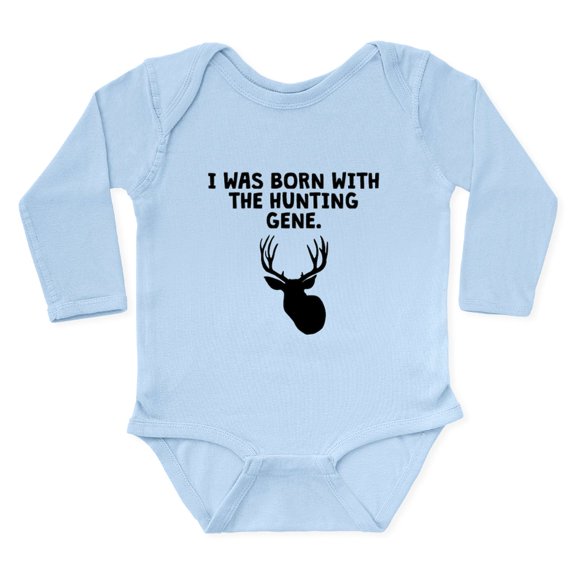 CafePress - Born With The Hunting Gene Body Suit - Long Sleeve Cotton Baby Bodysuit